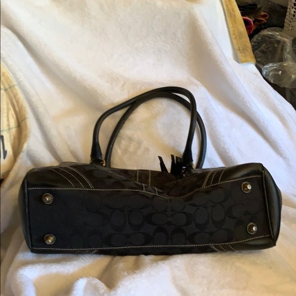 Black Signature “C” Fabric & Leather Coach Satchel - Picture 5 of 16
